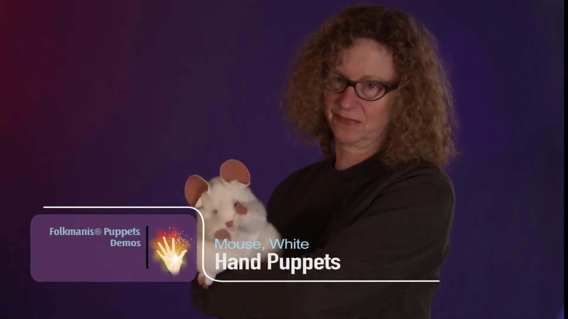 Folkmanis Handpuppe weiße Maus Demo