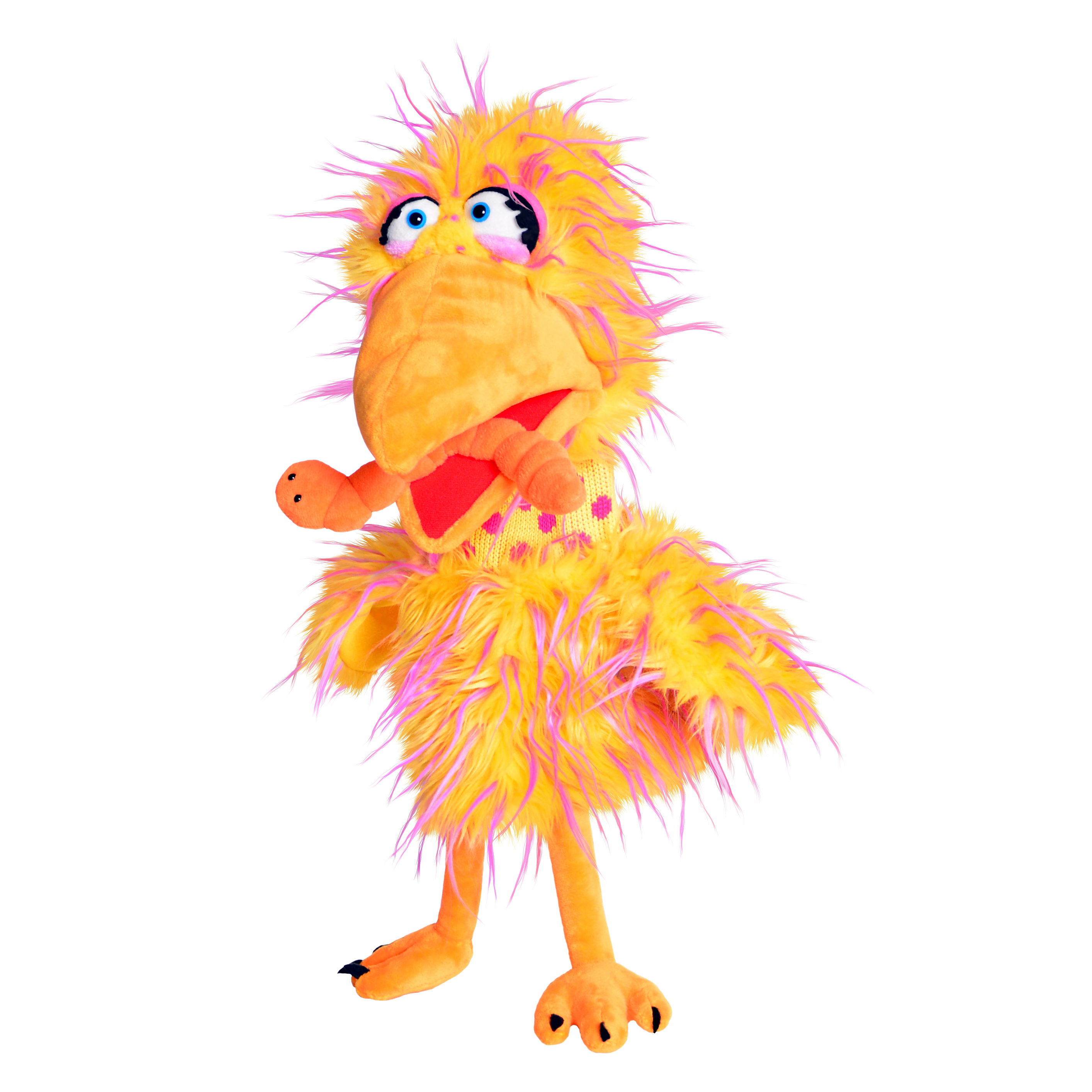 Living Puppets hand puppet Albert Albatross with scruffy yellow-pink plumage and orange beak
