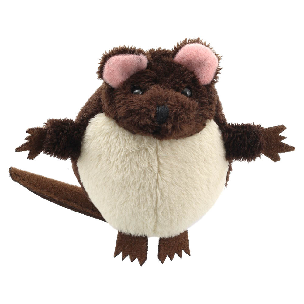 The Puppet Company Fingerpuppe Braune Maus, rundliche braun-cremefarbene Fingerpuppe mit rosa Ohren