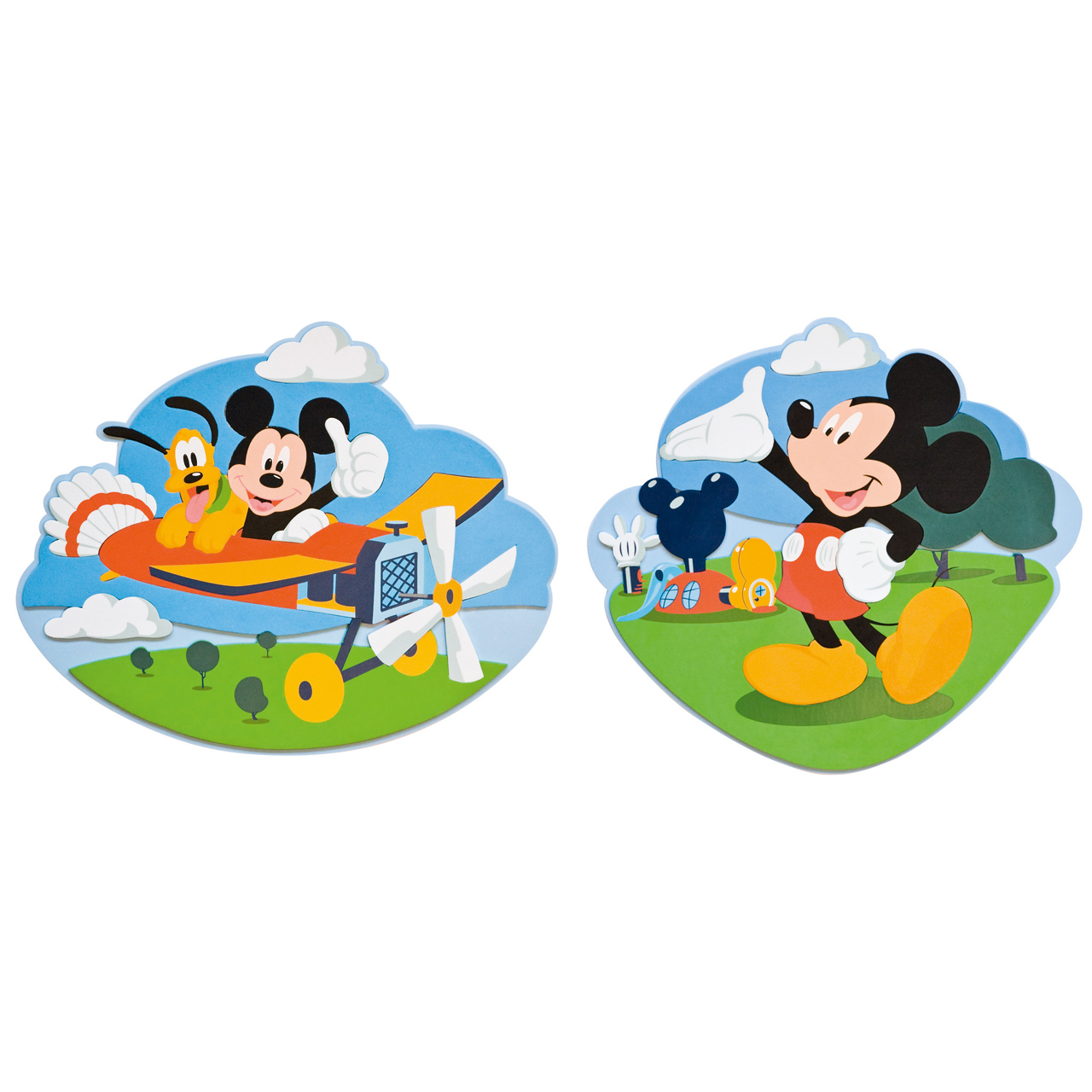 Mickey Mouse Clubhouse 2-tlg. Wanddekoration - Decofun Mickey Mouse Clubhouse 2-tlg. Wanddekoration - Decofun