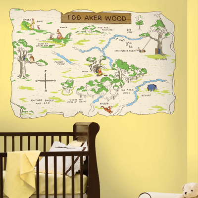 Winnie Pooh & Friends, 100 Aker Wood Map - RoomMates for KiDS