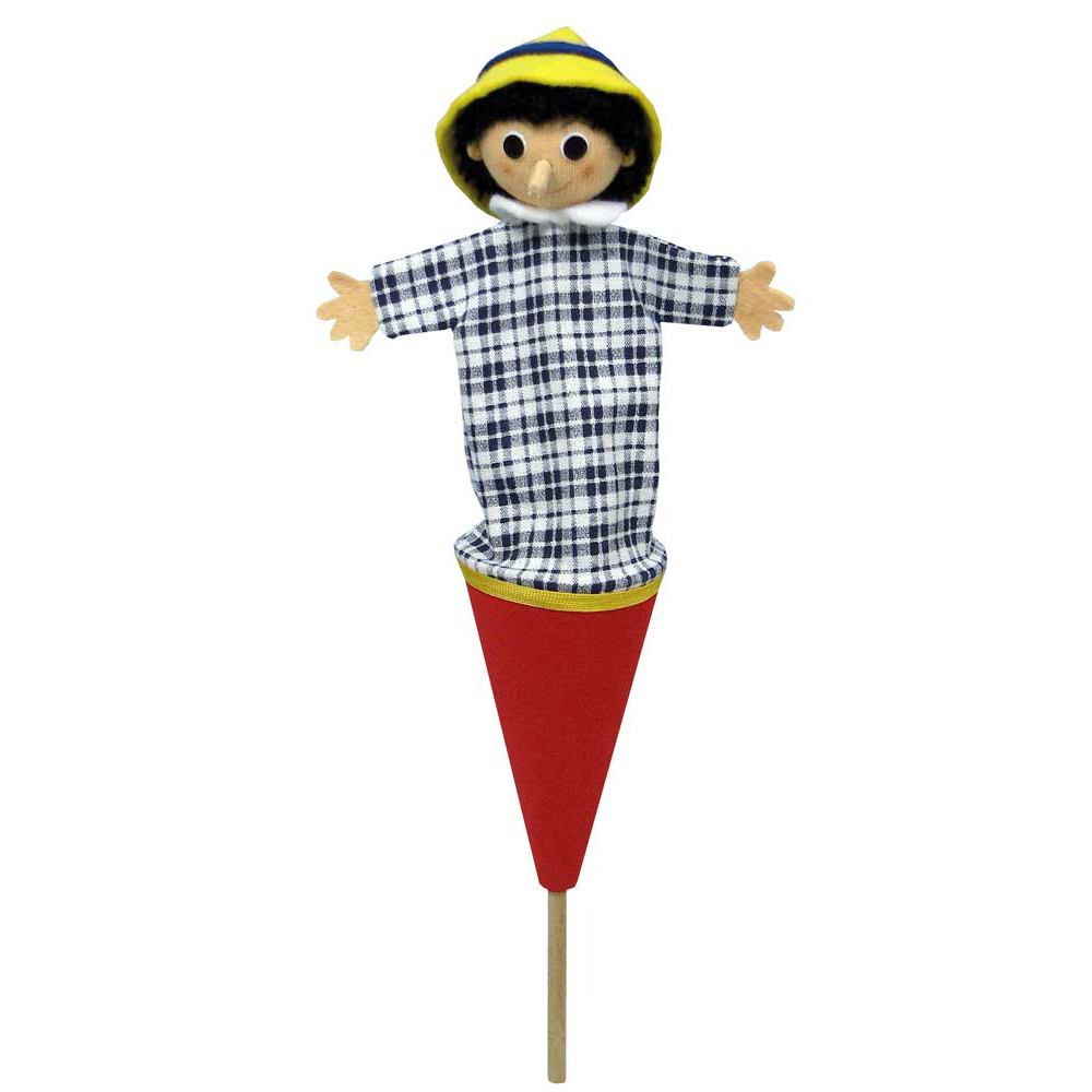 Trullala pop-up puppet Pinocchio, small - Czech handicraft