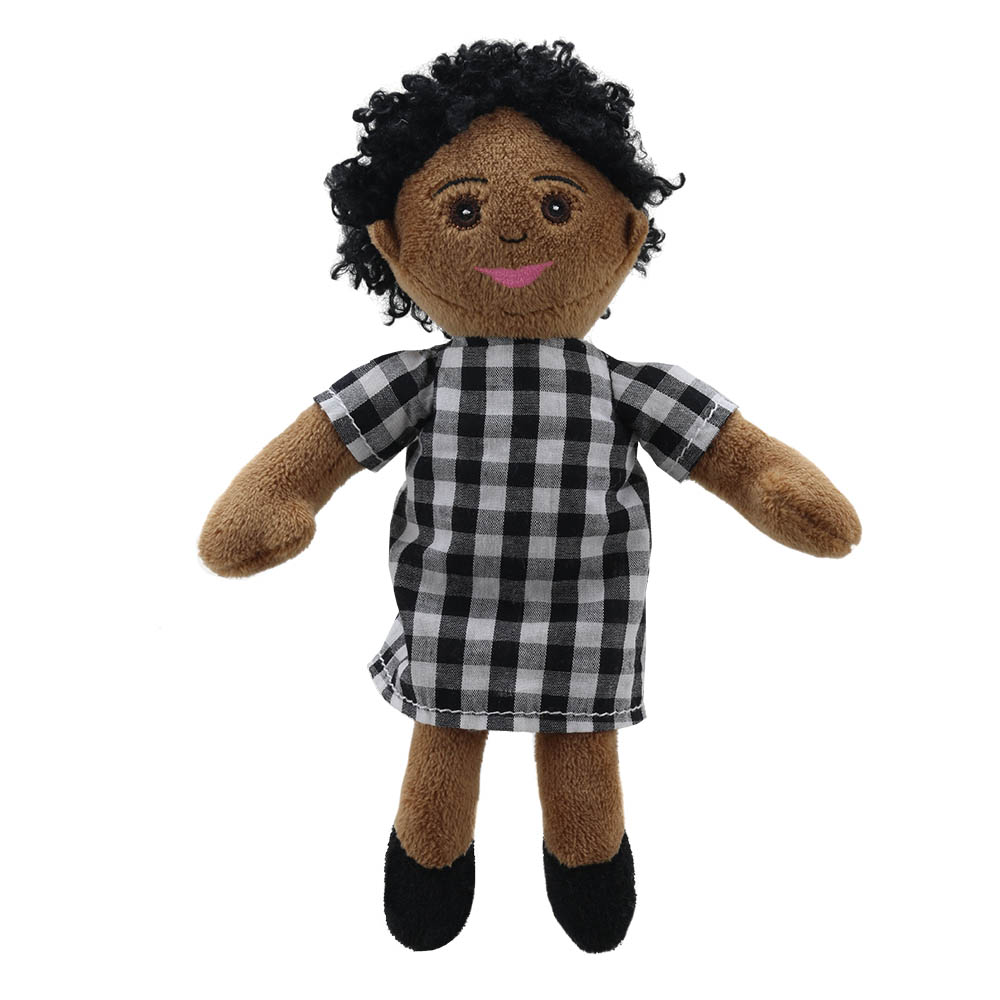 Finger puppet mom (checkered outfit) - Puppet Company