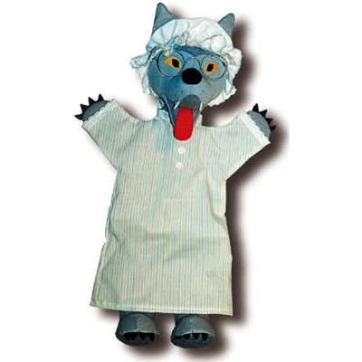 Kasperlepuppe Wolf verkleidet klein Handpuppe - munabo