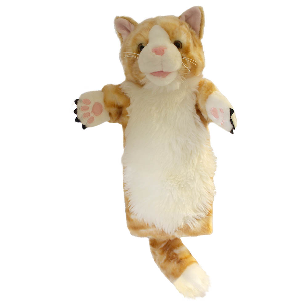 The Puppet Company Baby-Handpuppe Kätzchen, rot-braun getigerte Katzen-Handpuppe mit weißem Bauch
