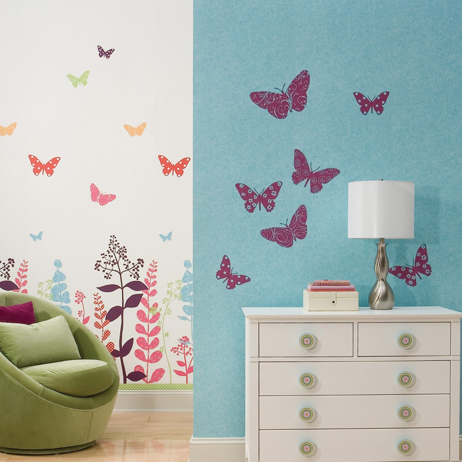 Flocked butterfly mural - RoomMates Flocked butterfly mural - RoomMates - Produktbild 3