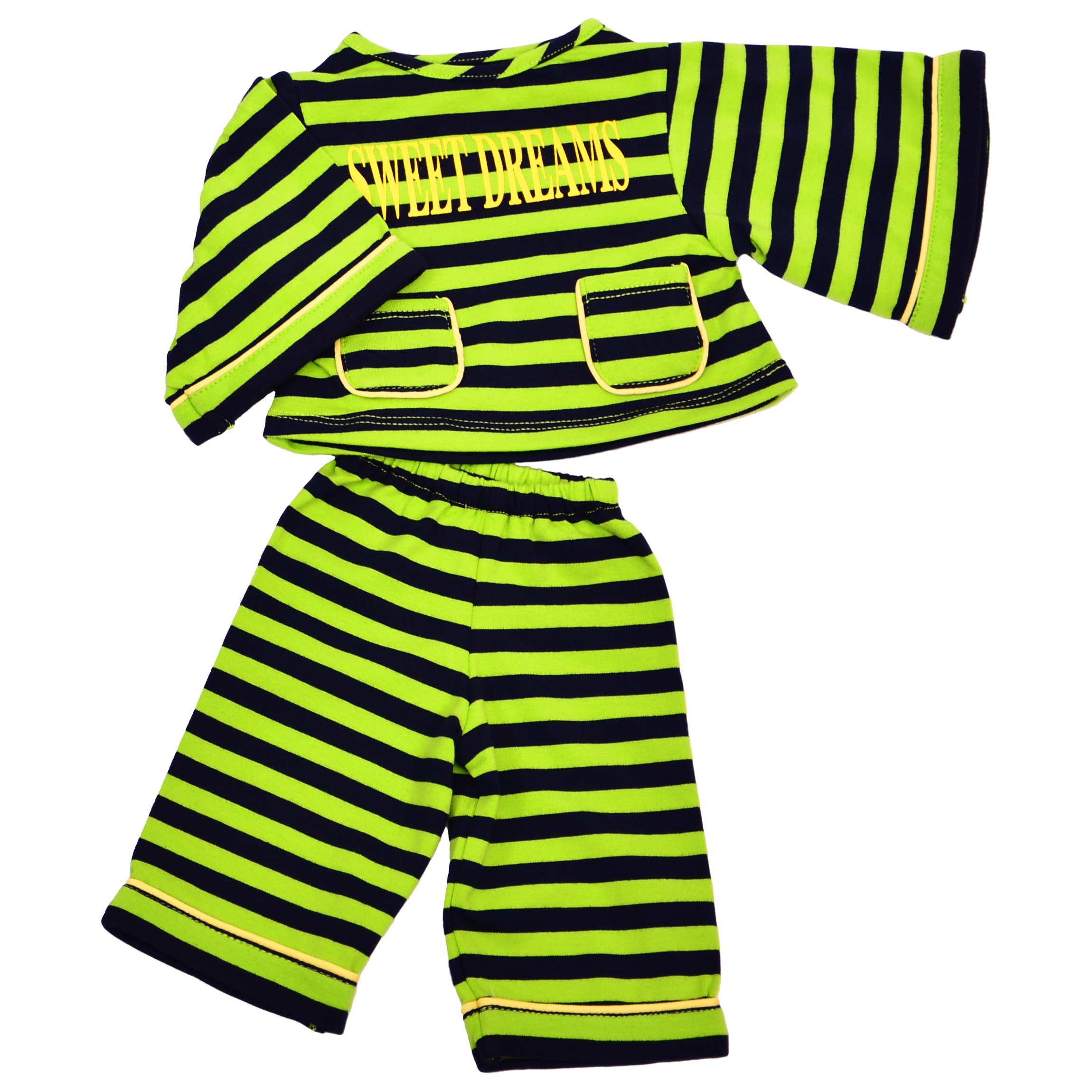 Living Puppets green striped pyjama (for hand puppets 45 cm)