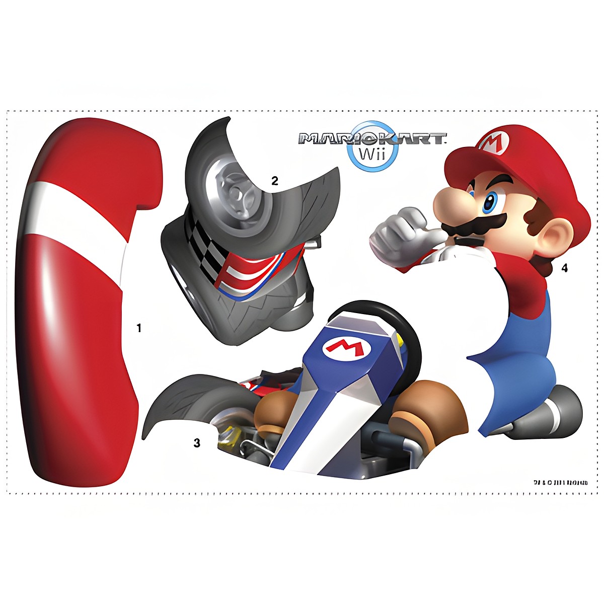 RoomMates Wandbild Nintendo Mario Kart Wii, Mario-Kart-Wii-Logo freigestellt auf weißem Untergrund