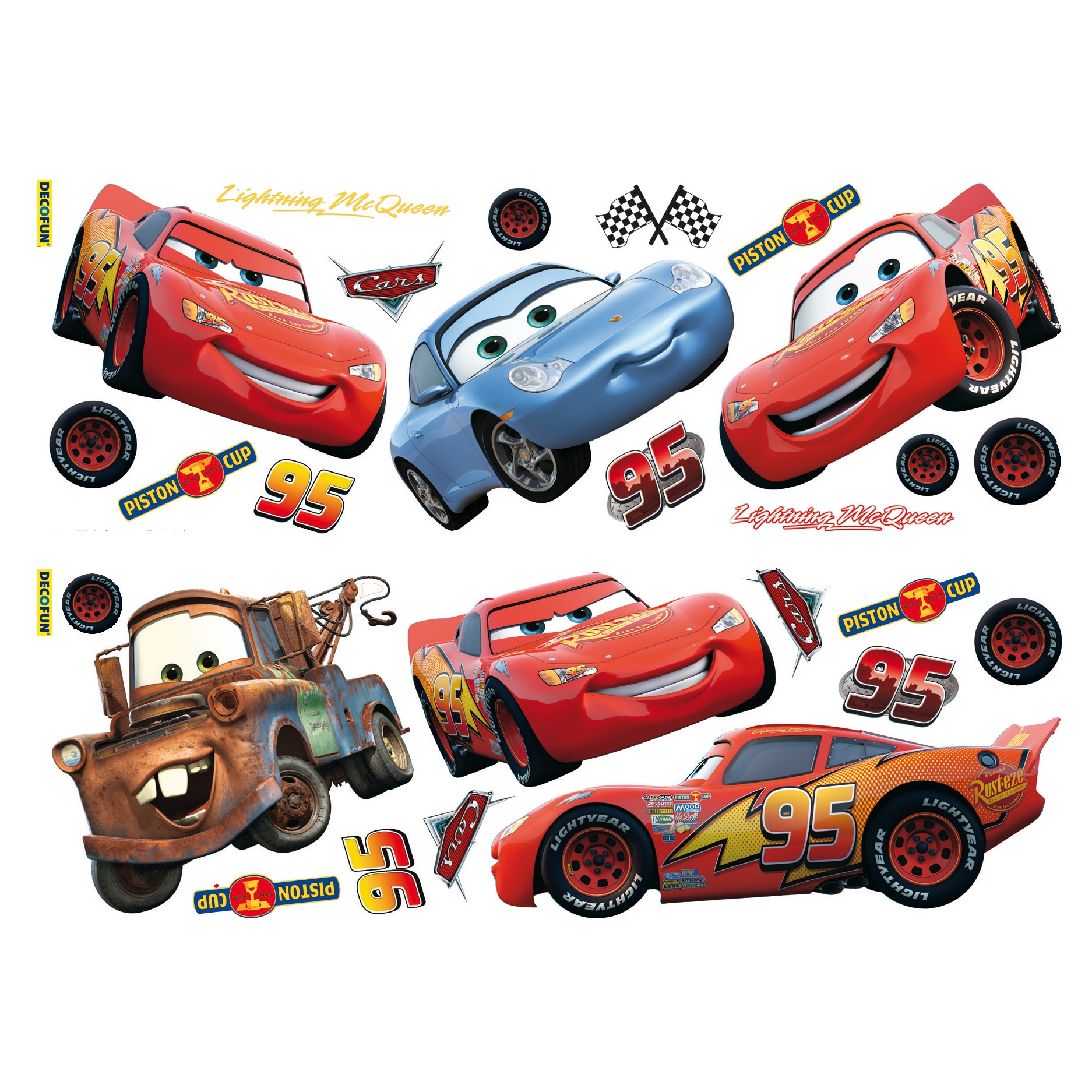 Pixar Cars Wandsticker - Decofun Pixar Cars Wandsticker - Decofun