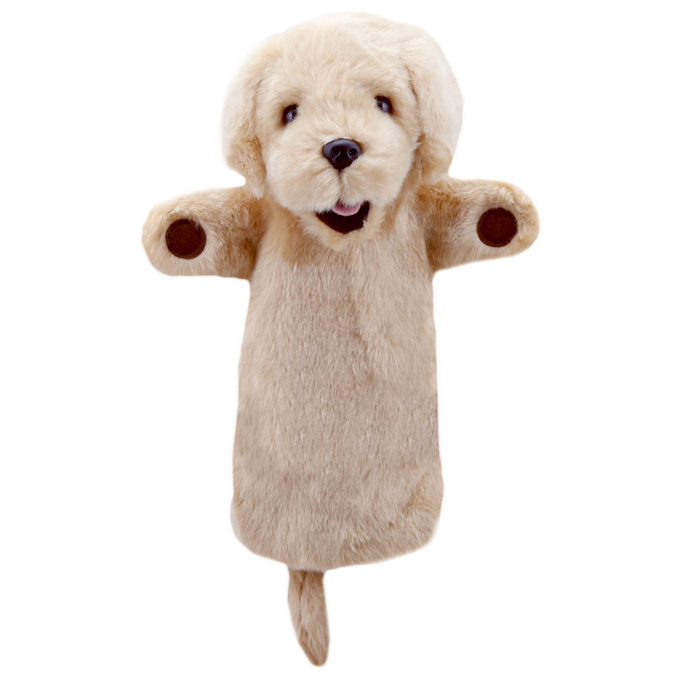 The Puppet Company Baby-Handpuppe Labrador Retriever, cremefarbene Hunde-Handpuppe mit hängenden Ohren
