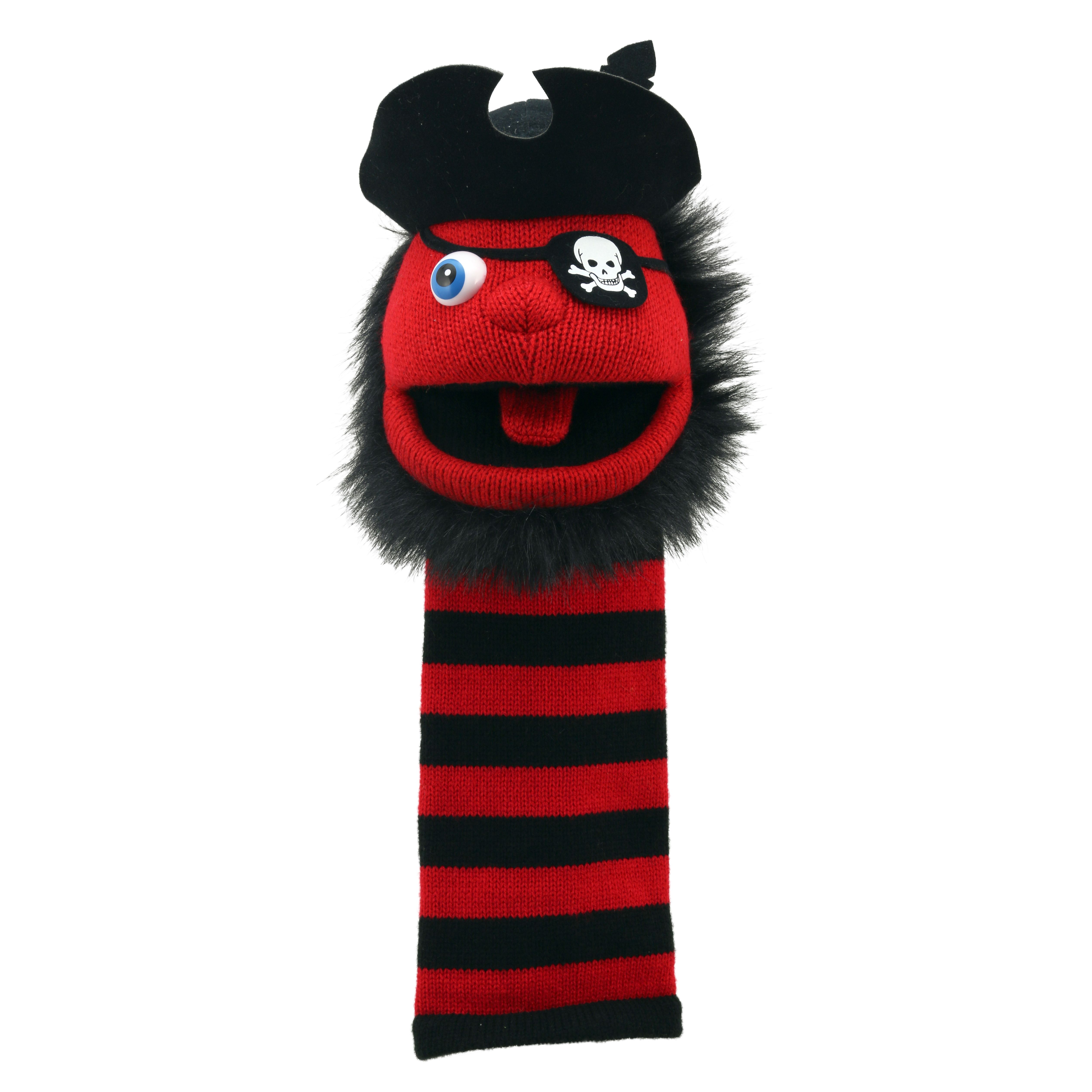 Monster sock hand puppet pirate with sound - Puppet Company