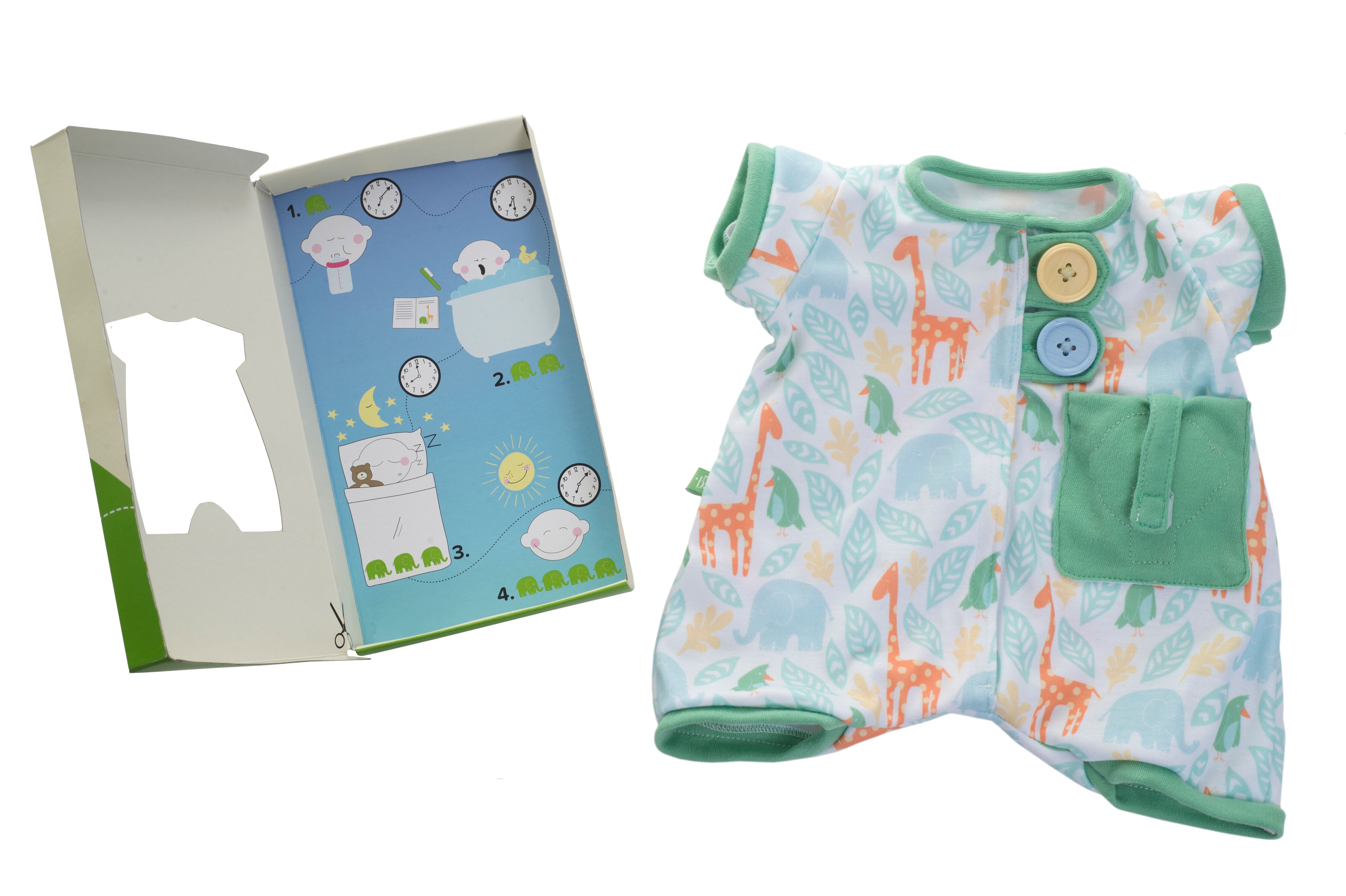 Pocket Friends Schlafanzug, grün für Rubens Babies von Rubens Barn Pocket Friends Schlafanzug, grün für Rubens Babies von Rubens Barn - Produktbild 2