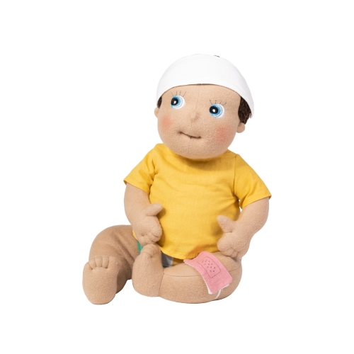 Rubens Barn Baby-Puppe mit Verbandsmütze und Pflaster aus dem Erste-Hilfe-Set