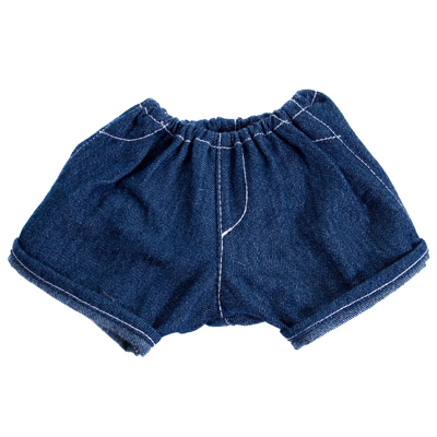 Wechselkleidung für Rubens Puppen: kurze Jeans-Hose mit Umschlag