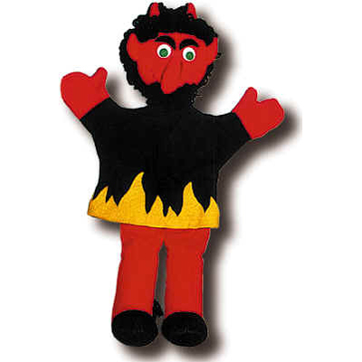 Trullala hand puppet devil, large - Czech handicraft