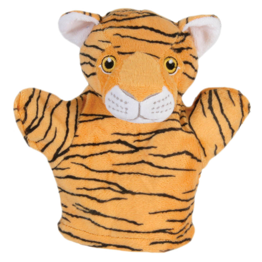 The Puppet Company Baby-Handpuppe Tiger, orange-schwarz gestreifte Handpuppe mit weißer Schnauze