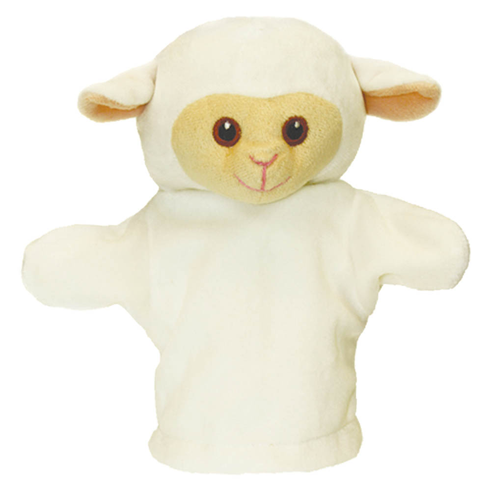 The Puppet Company Baby-Handpuppe Lamm, cremefarbene Handpuppe mit beigem Gesicht