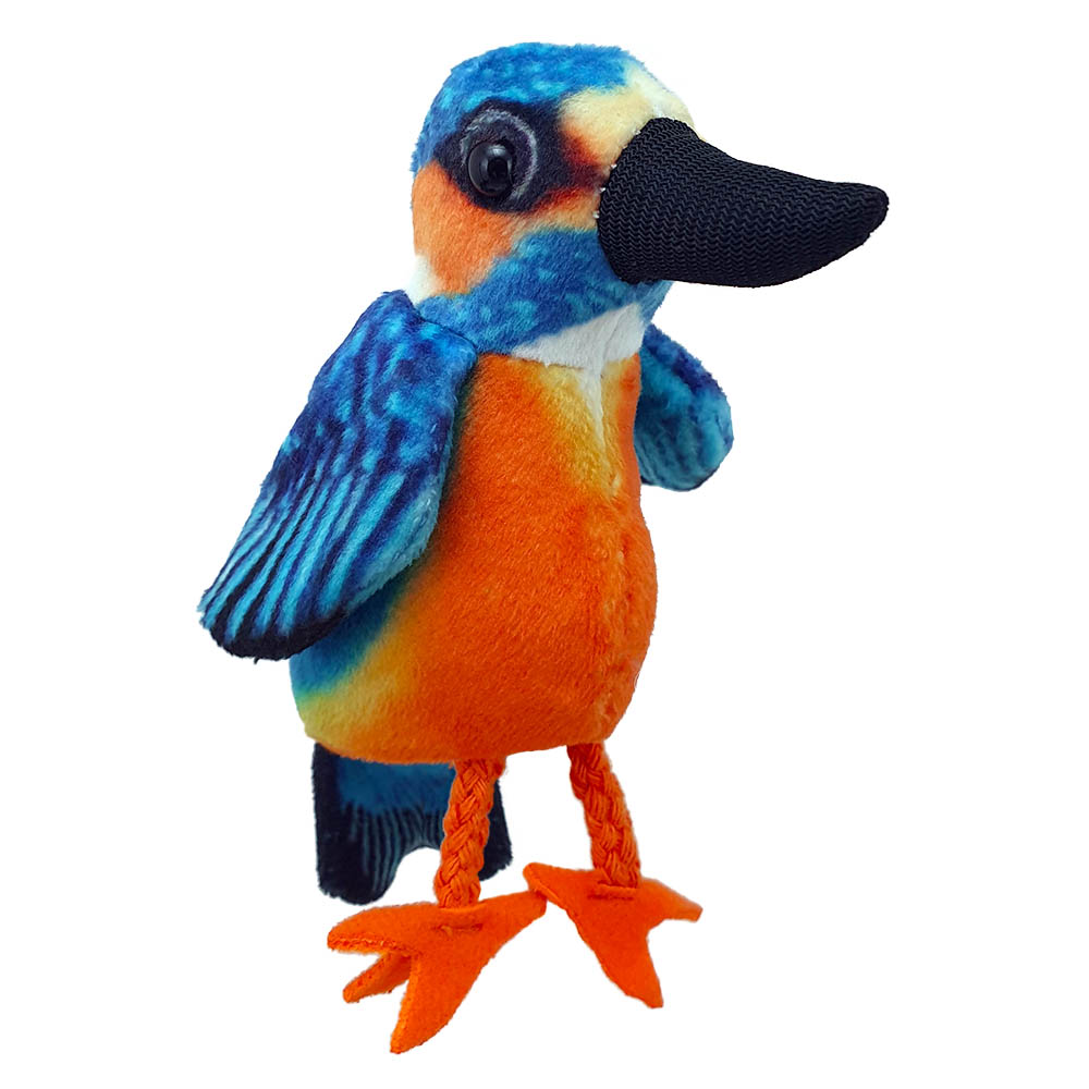 The Puppet Company Fingerpuppe Eisvogel, blau-orangefarbene Fingerpuppe mit langem Schnabel