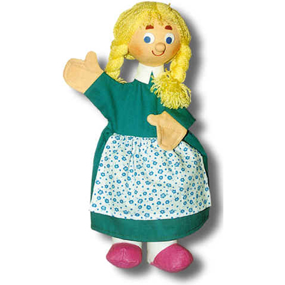 Trullala hand puppet Gretel, large - Czech handicraft