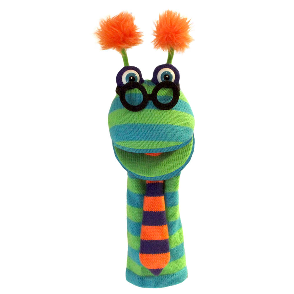 Monster sock hand puppet Dylan with sound - Puppet Company