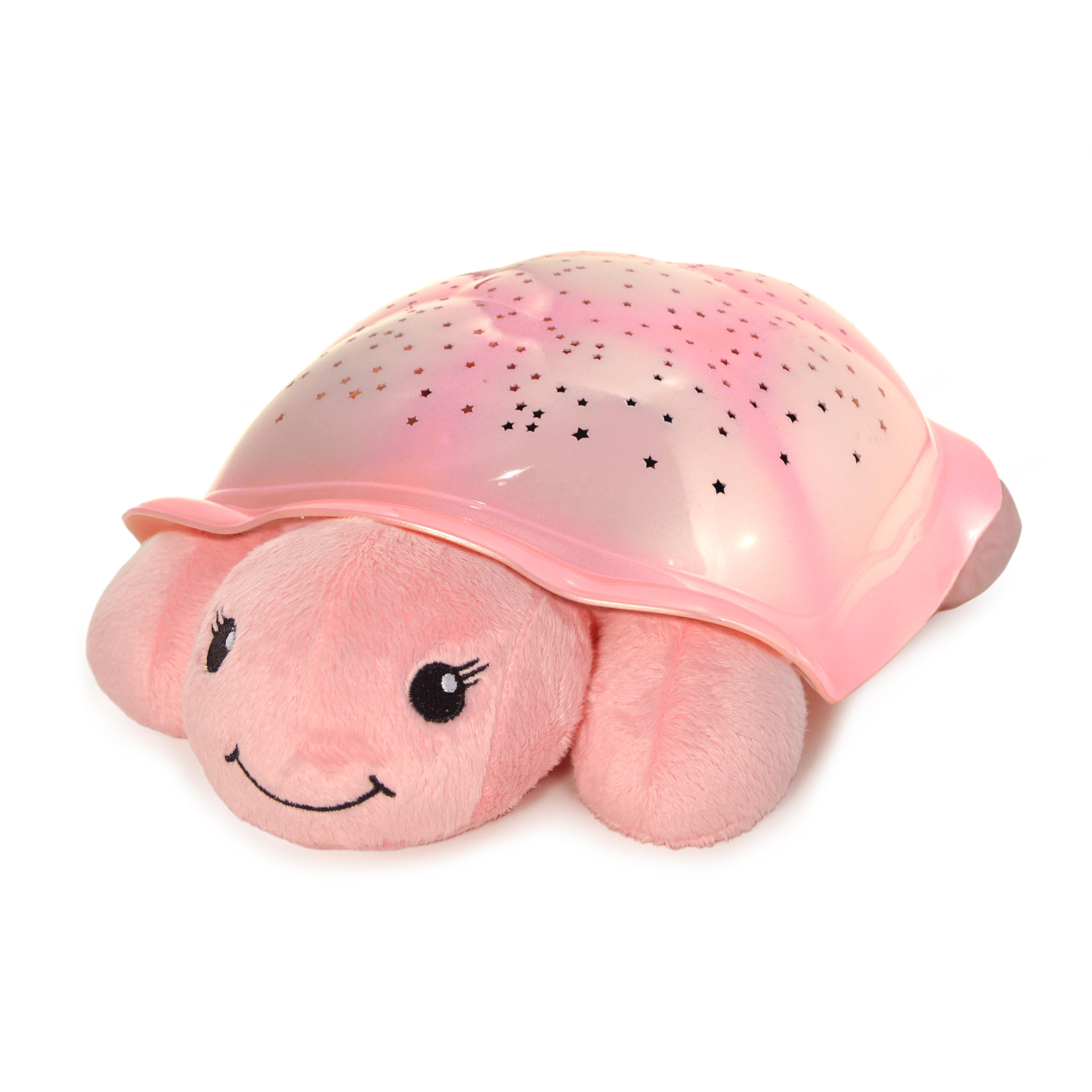 Cloud b sleep aid Twinkling Twilight Turtle Pink, pink plush turtle with a smiling face