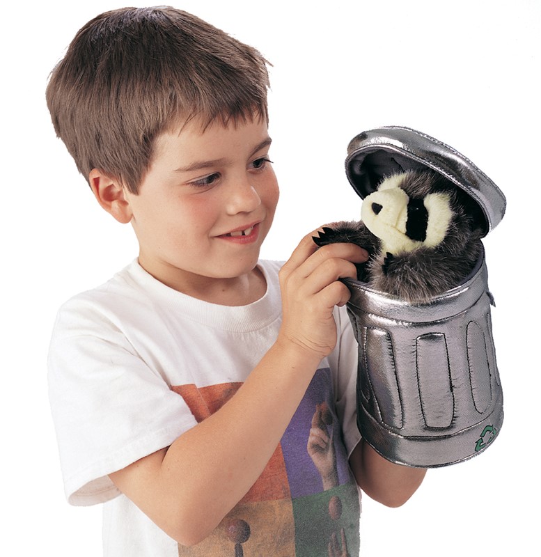 Folkmanis Handpuppe Waschbär in der Mülltonne Folkmanis Handpuppe Waschbär in der Mülltonne - Produktbild 5