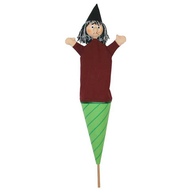 Trullala pop-up puppet witch - Czech handicraft