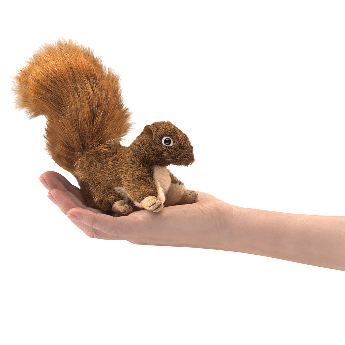 Folkmanis finger puppet mini squirrel, red