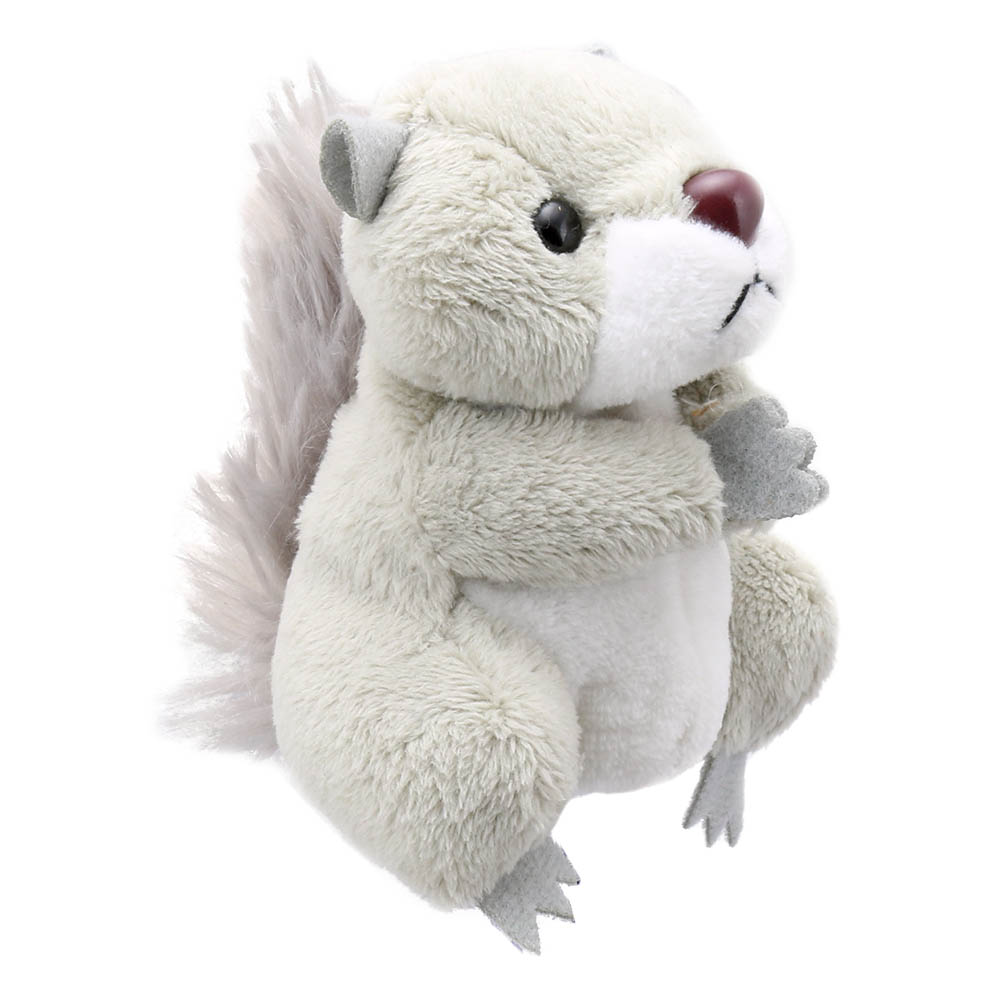 The Puppet Company finger puppet grey squirrel, grey finger puppet with a bushy tail