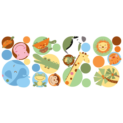 Jungle Animal Polka Dot Wandbild - RoomMates for KiDS Jungle Animal Polka Dot Wandbild - RoomMates for KiDS - Produktbild 2