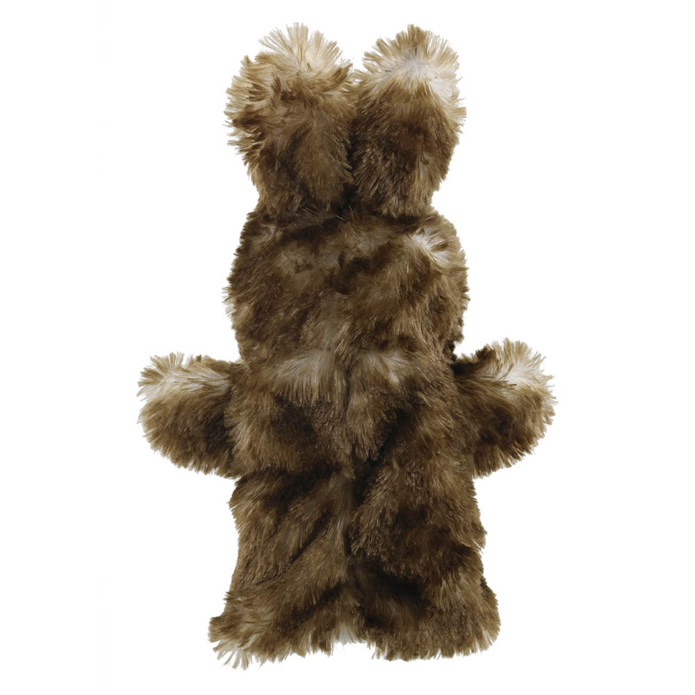 The Puppet Company Baby-Handpuppe Wildkaninchen, braun meliertes Kaninchen mit aufrechten Ohren, Rückansicht