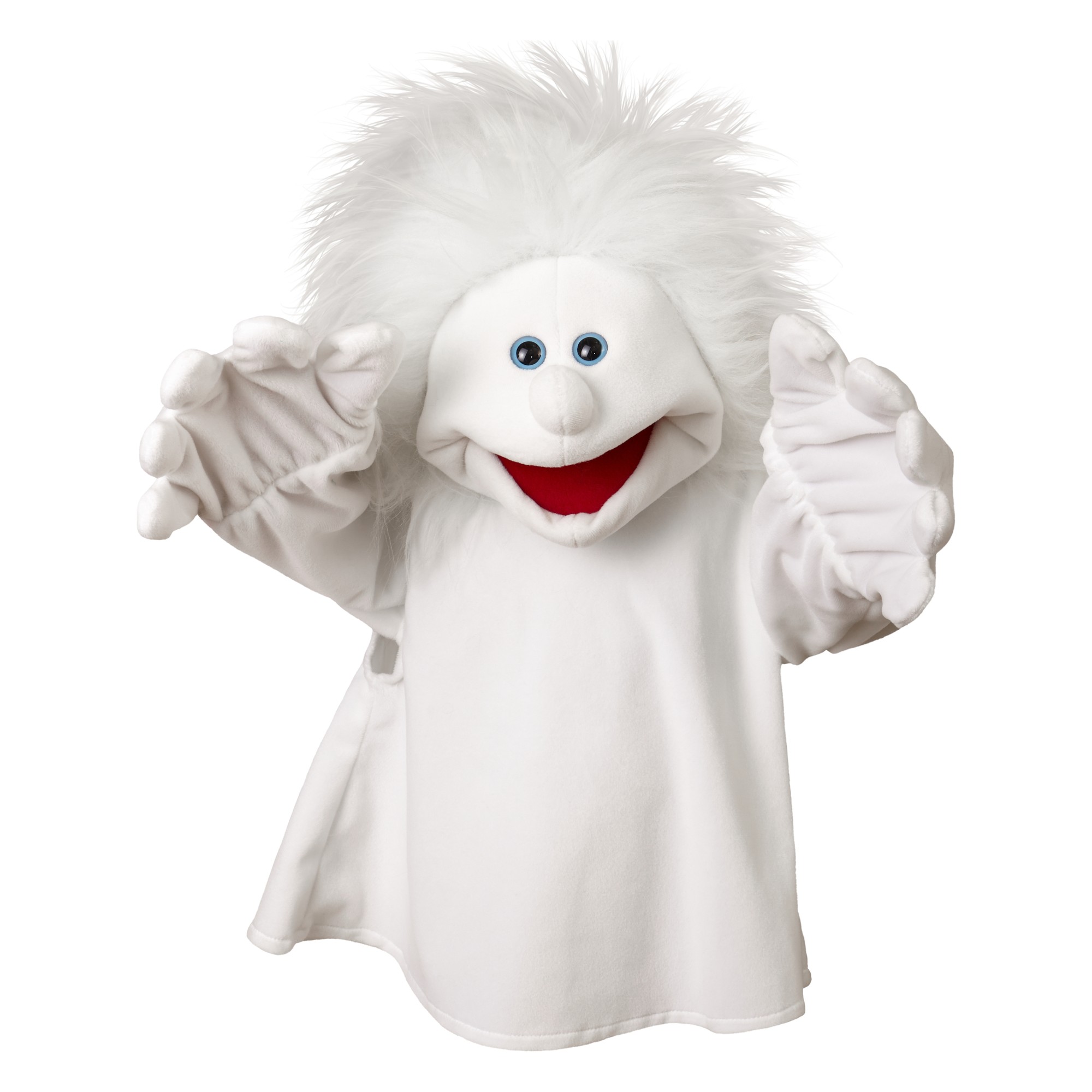 Living Puppets Handpuppe Geist in Weiß mit Strubbelschopf und rotem Klappmaul