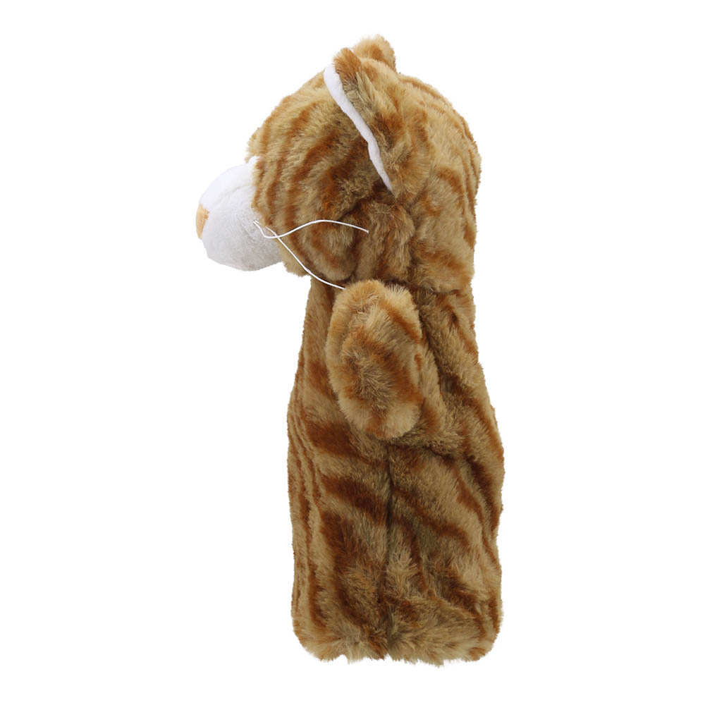 The Puppet Company Baby-Handpuppe Katze, rot-braun getigerte Katze mit Schnurrhaaren, Seitenansicht