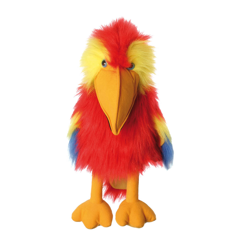 Hand puppet large scarlet macaw with sound - Puppet Company