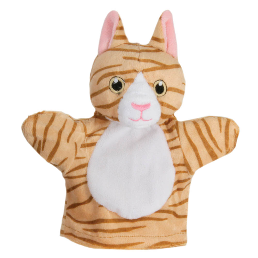 The Puppet Company Baby-Handpuppe Katze, getigerte Handpuppe mit weißem Bauch