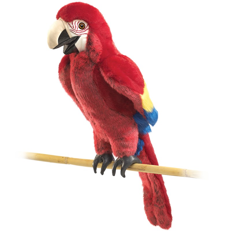 Folkmanis hand puppet scarlet macaw