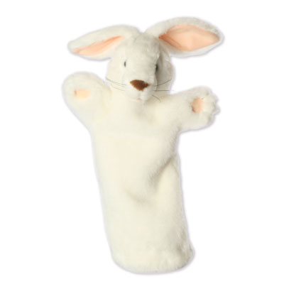 Long sleeved glove puppet rabbit, white - Puppet Company