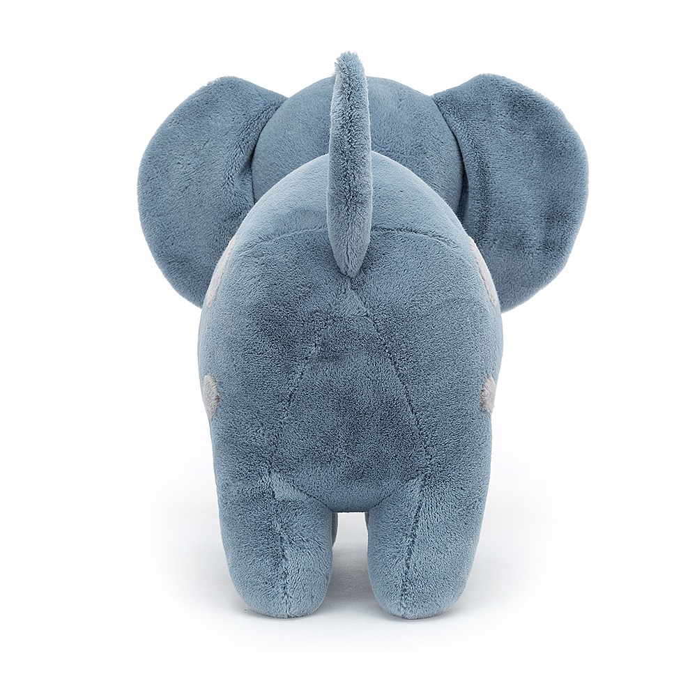Jellycat Kuscheltier Elefant Spottie Big, Rückansicht mit großen Ohren und kleinem Schwanz