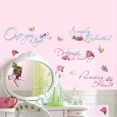 Disney Princess Quotes Wall Decals with Glitter - RoomMates for KiDS Disney Princess Quotes Wall Decals with Glitter - RoomMates for KiDS