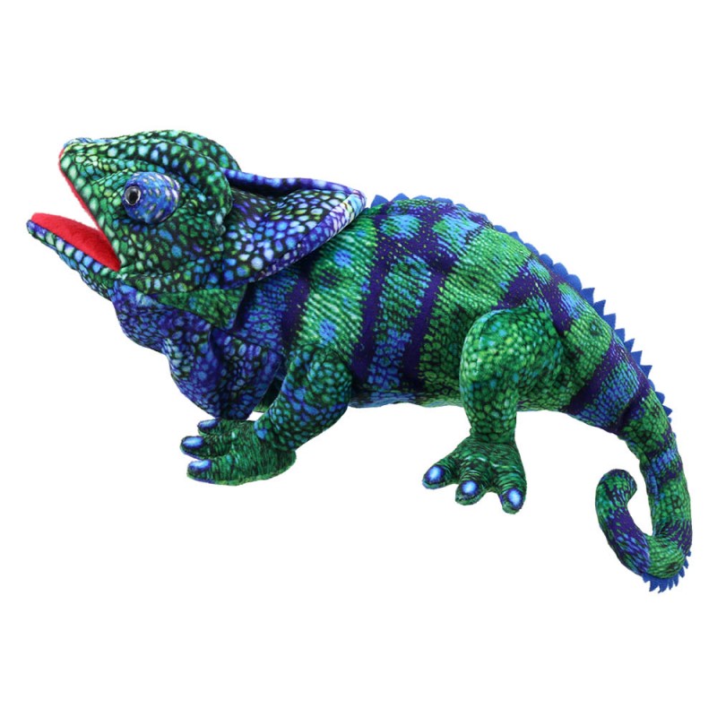 Hand puppet chameleon (blue-green) - Puppet Company
