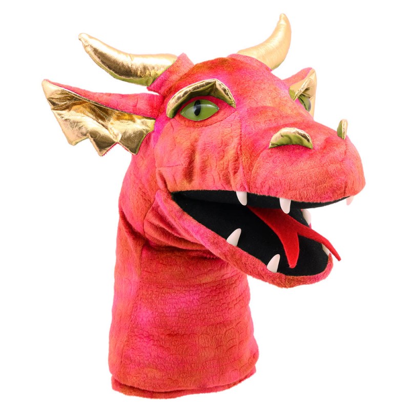 Hand puppet large dragon head (red) - Puppet Company