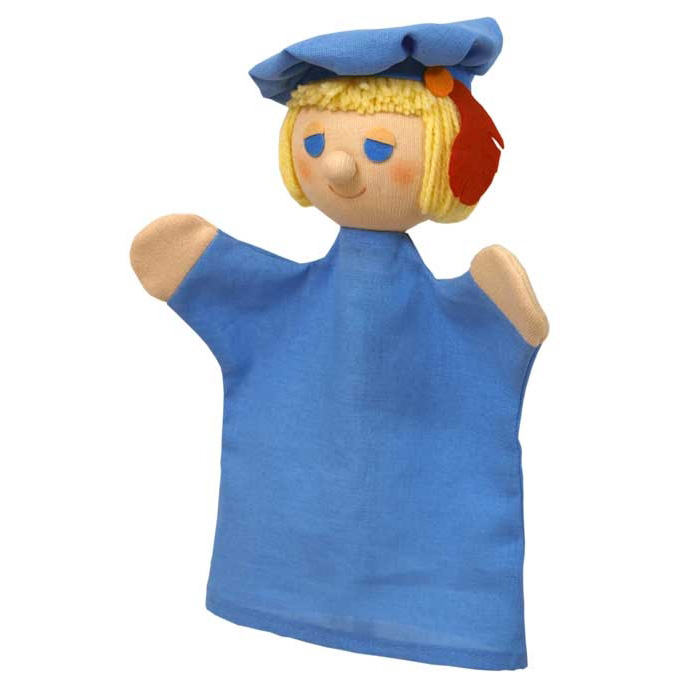 Trullala Basic hand puppet prince, light blue - Czech handicraft