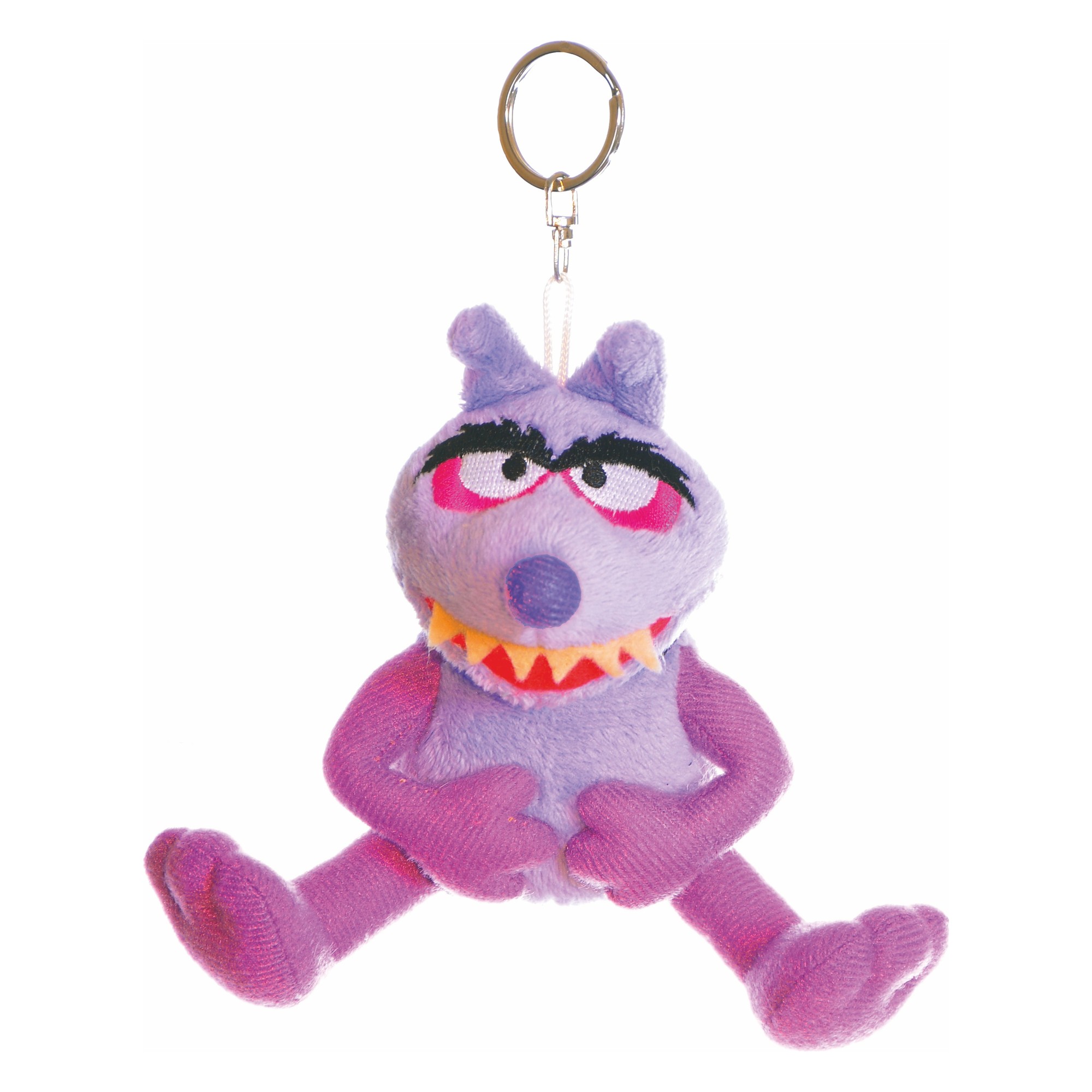 Living Puppets keyring Purzel from Wiwaldi & Co., small purple monster with pink eyes and a jagged grin