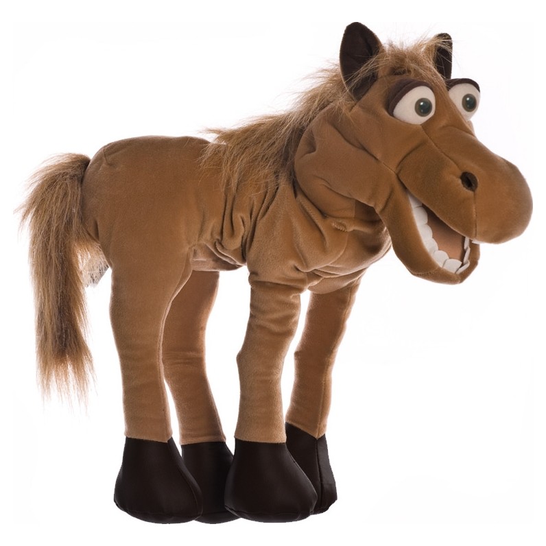 Living Puppets hand puppet Helge the horse in light brown with light mane and dark hooves