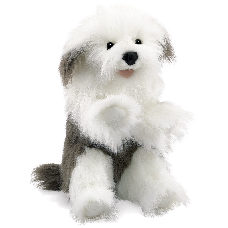 Folkmanis hand puppet old english sheepdog