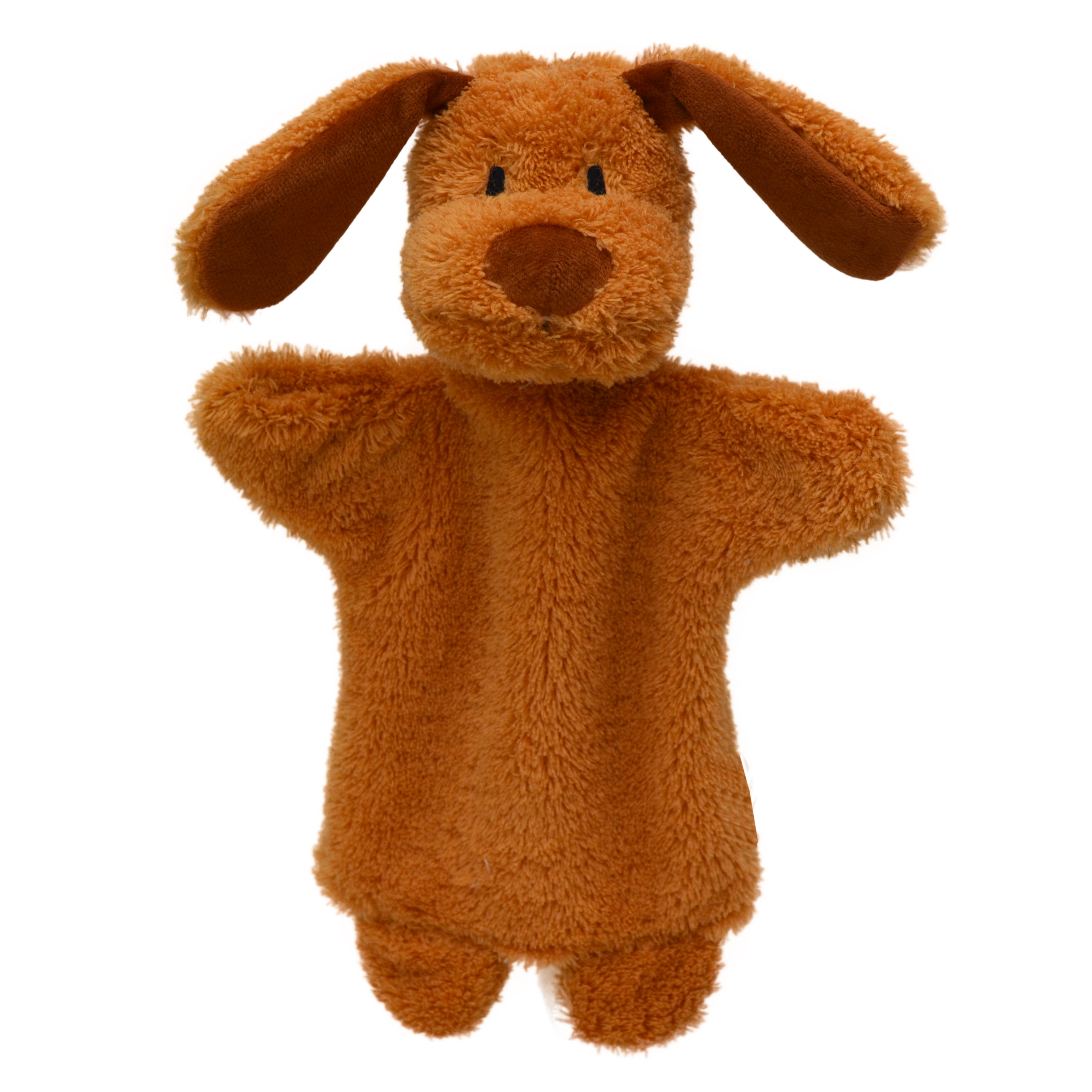 Hand puppet dog, brown - Czech handicraft
