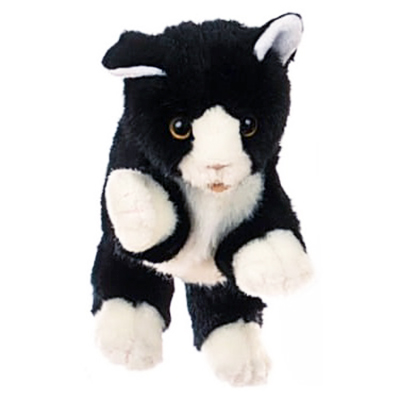 Living Puppets Handpuppe schwarz-weiße Katze