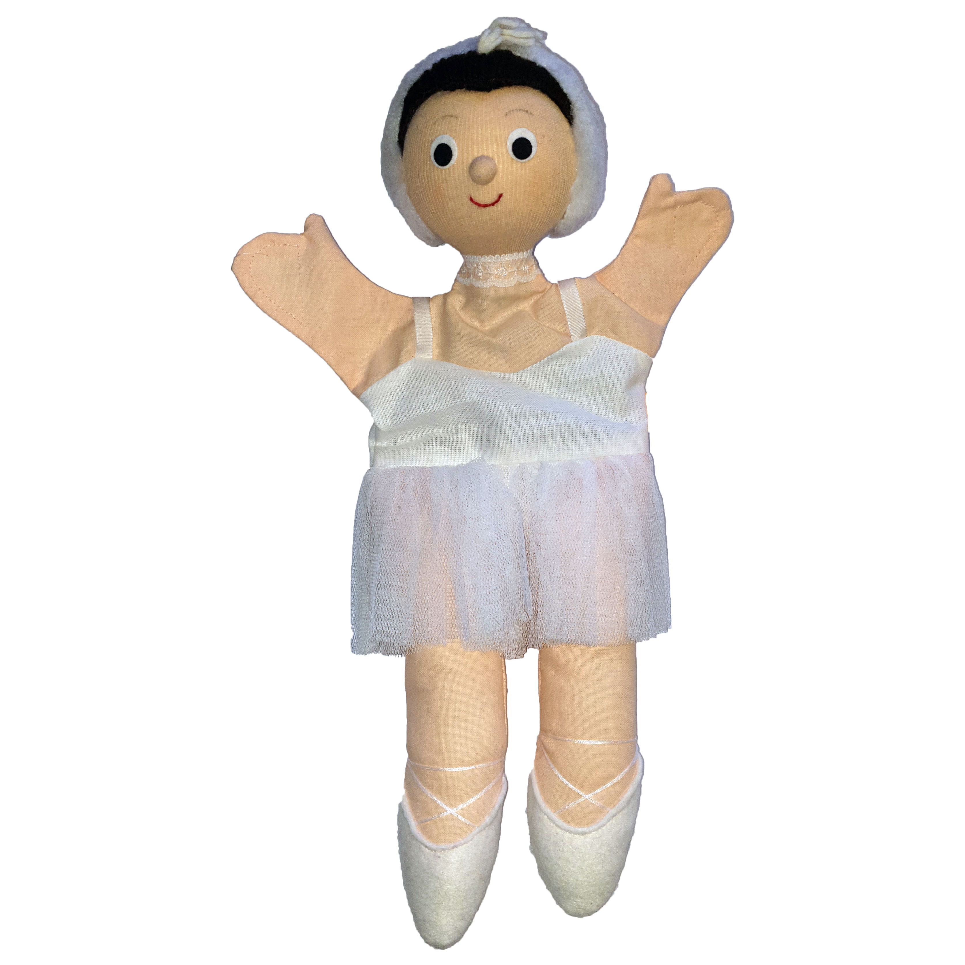 Trullala hand puppet ballerina (white), small - Czech handicraft