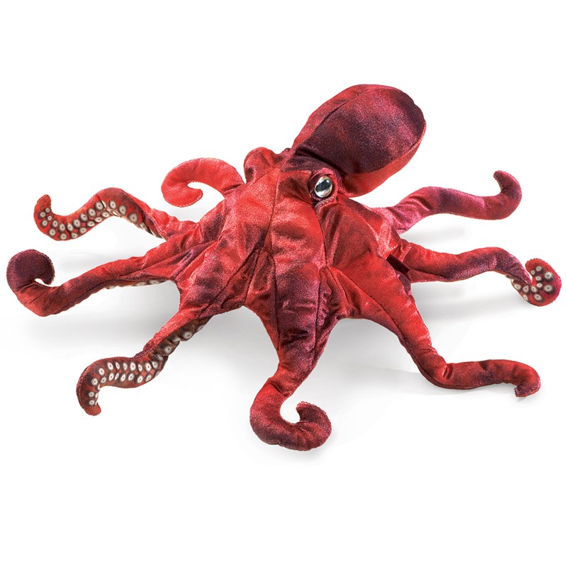 Folkmanis hand puppet red octopus