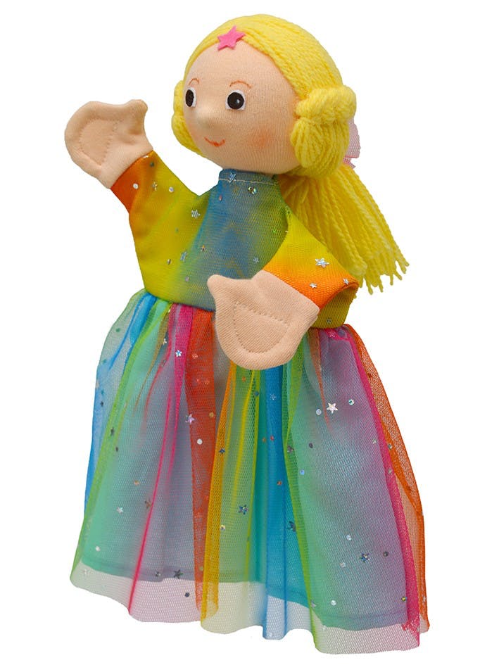 Hand Puppet rainbow princess - Czech handicraft